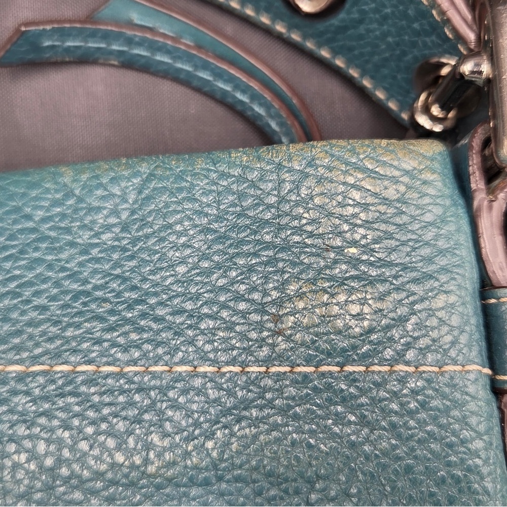 COACH Teal Leather Shoulder Bag - Picture 11 of 15